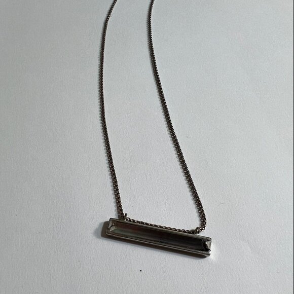 Kendra Scott Leonor Pendant Bar Necklace In Abalone Silver Plated Classic Bar - Picture 2 of 5